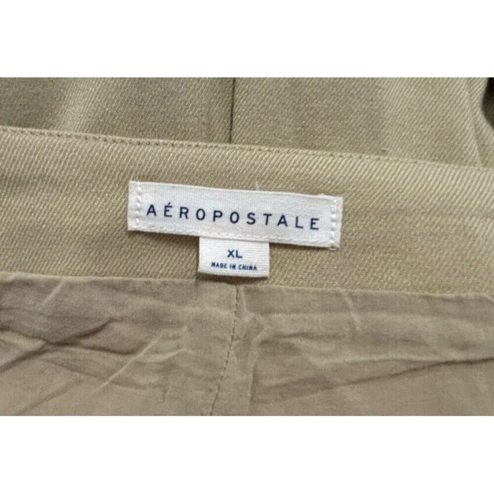 Aeropostale Solid Low-Rise Pleated Kakhi Skort Skirt Size XL Y2K